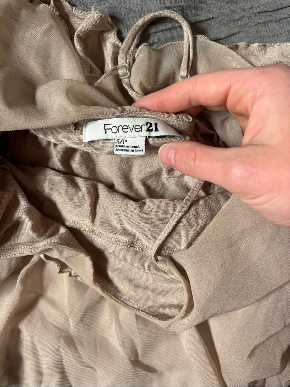 Forever 21 Beige Ruffle Mini Dress - Picture 2 of 3